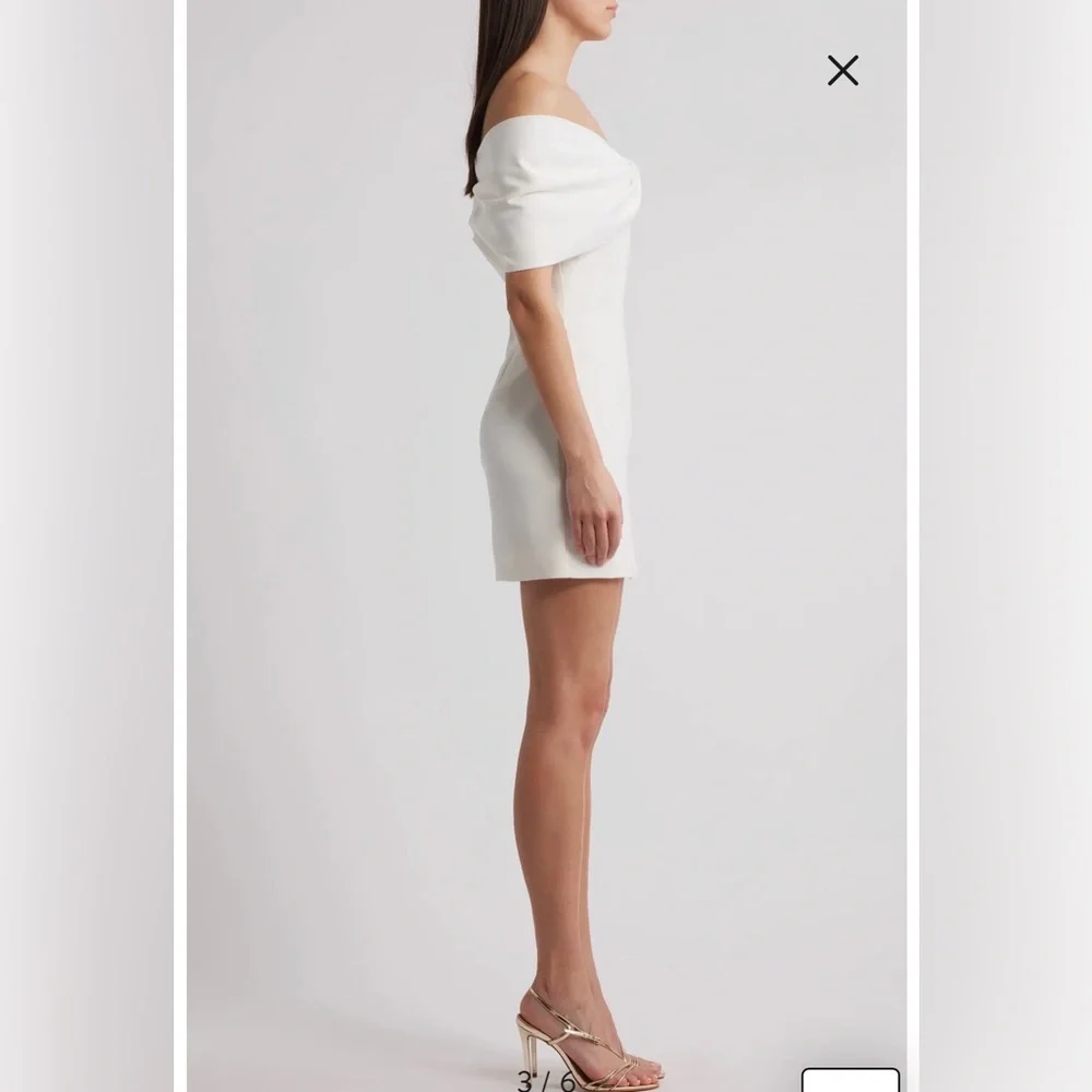 NWT- Sonya Moda Belluno Off the Shoulder Minidress, White, Large - Picture 3 of 12